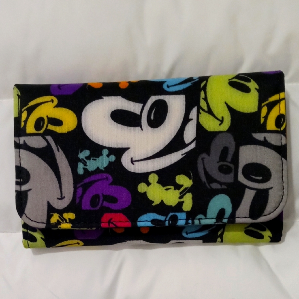 Disney Parks Mickey Mouse Colorful Trifold Wallet NWOT